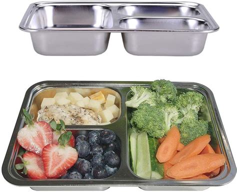 stainless steel divided lunch containers